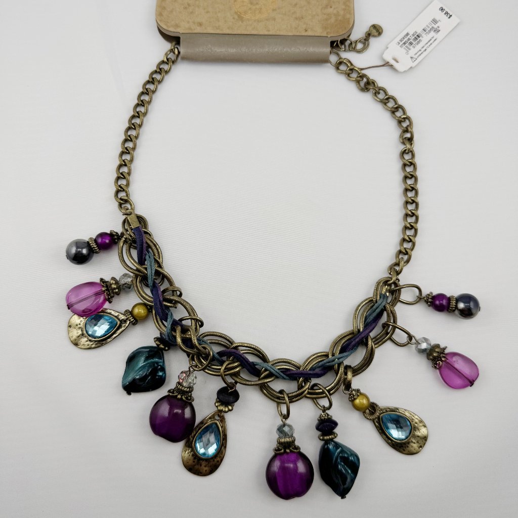 Ruby Rd Brand Necklace Antique Brass With Charms Nwt